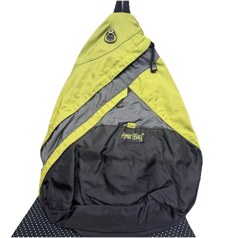 AmeriBag Healthy‎ Back Bag Lime Green and Black Sling Backpack